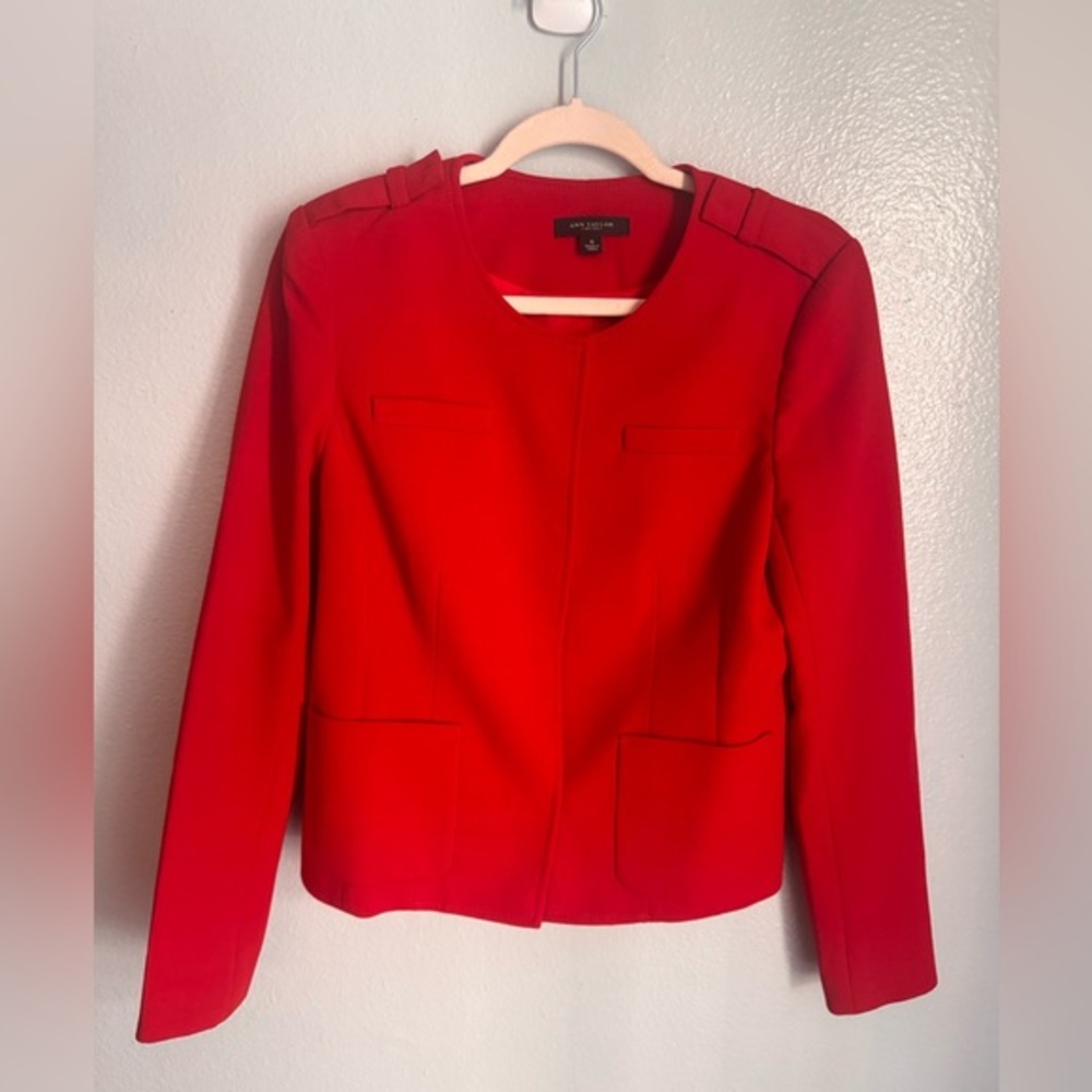 Ann Taylor Vibrant Red Blazer 6